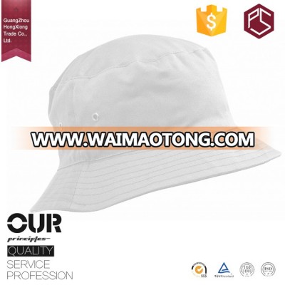 HongXiong Manufacturer OEM High Quality Bucket Hats, Round Brim Metal Eyelet Plain White Cotton Bucket Hat